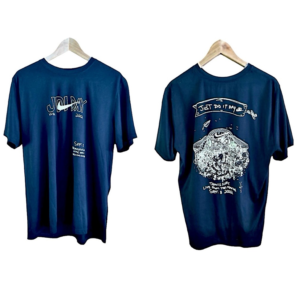 NIKE X TRAVIS SCOTT *RARE* • Size XL Just Do It Day X Travis Scott Black Tee